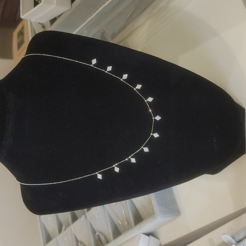 925 Sterling Silver Multi Diamond Shape Necklace